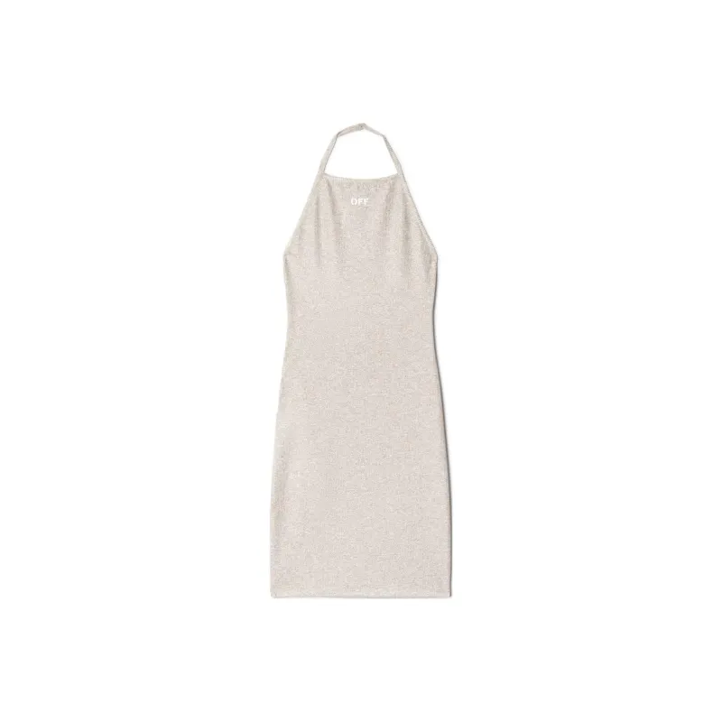 OFF-WHITE Ribbed-knit Lurex Mini Dress-0