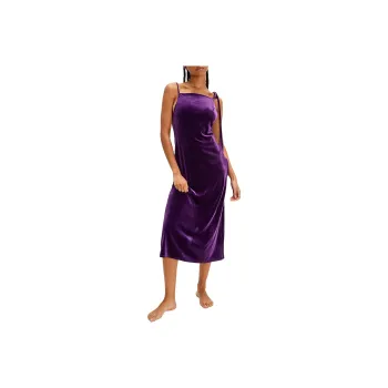 FREE PEOPLE Velvet Underground Greta Slip Slip Dresses Women's Purple Heart