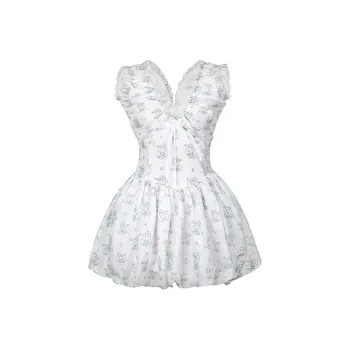 SECFLY OFFICIAL Sleeveless Dress Women's Cat Floral