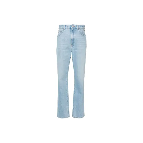 GCDS Choker Embellished High Waist Straight-Leg Jeans