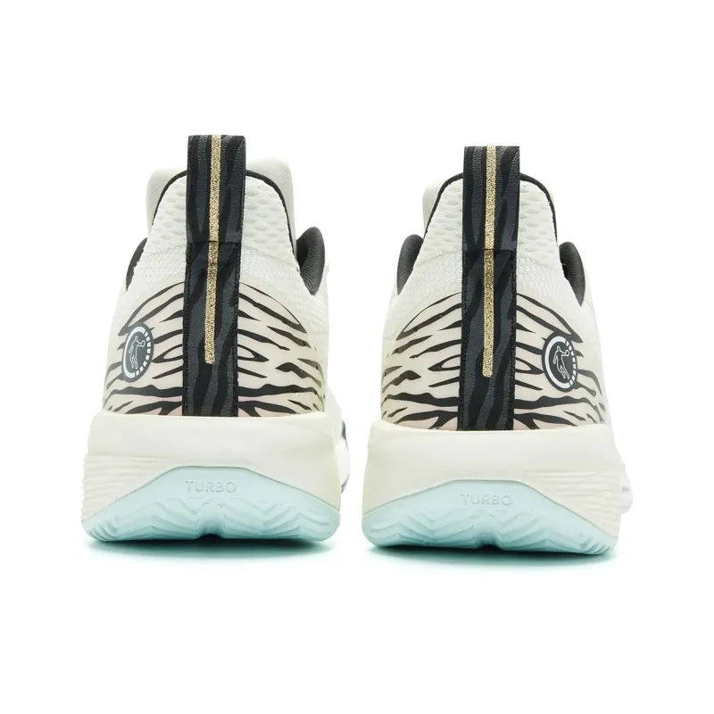 QIAODAN FE3.0 Support Rebound Lightweight Low Top Basketball Shoes Men's Ivory White Black-4