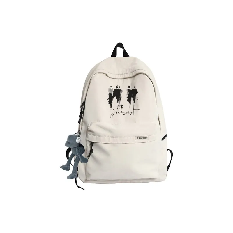 JEANSWEST Nylon Backpack Unisex White/Black-10