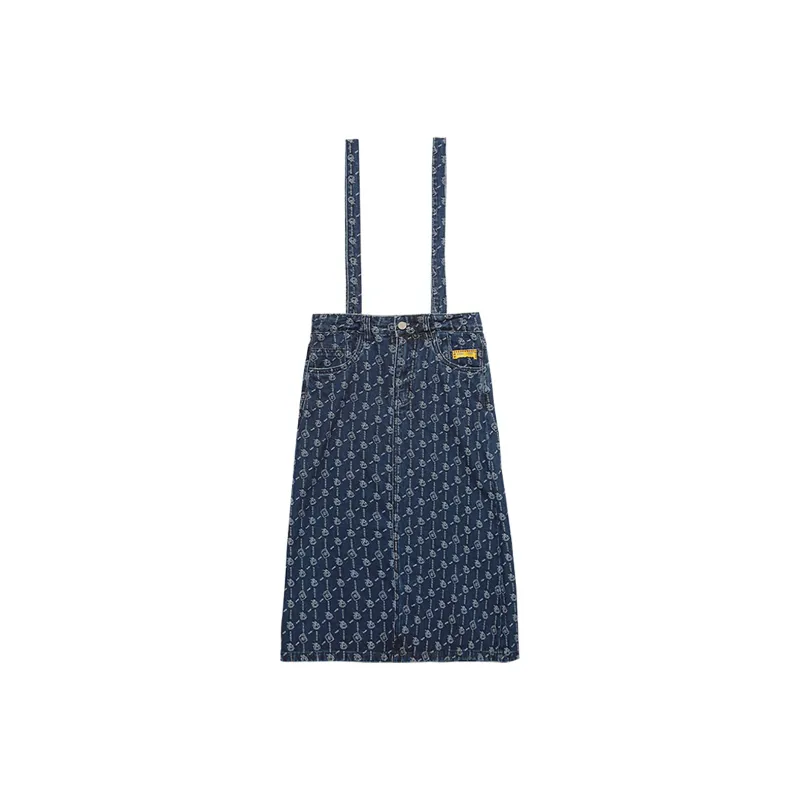 MUGUOGUOMU Sleeveless Dress Women's Dark Denim Blue-0