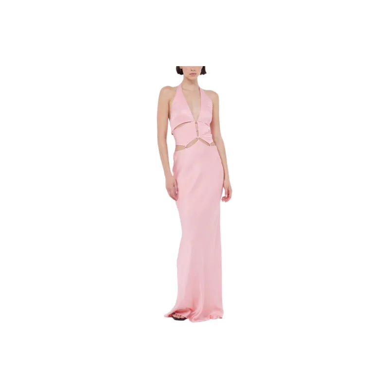 BEC+BRIDGE ALABAMA HALTER DRESS Slip Dresses Women's Pink Sherbet-0