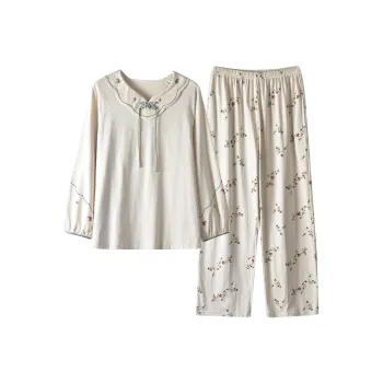 Lan Miao Casual Suit Women's White+Plum Blossom White Base