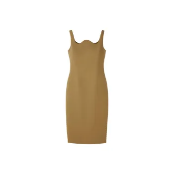 RECTO FW24 RC SIGNATURE CURVED NECK DRESS Slip Dresses Women's OCHRE/Ochre