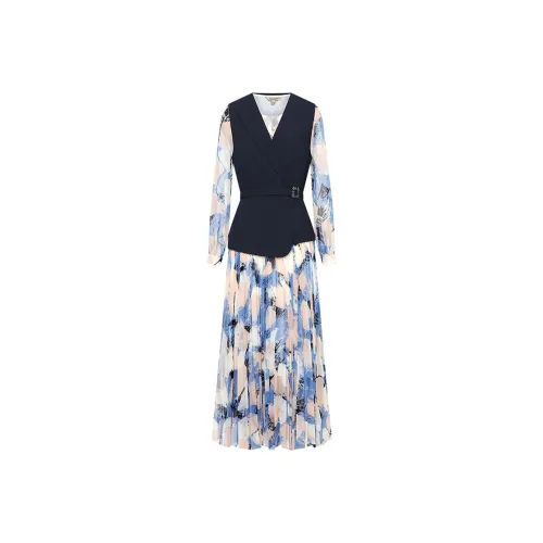 BBLLUUEE Skirt Set Women's Blue Orange