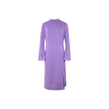 BBLLUUEE Long Sleeved Dress Women's Mist Purple