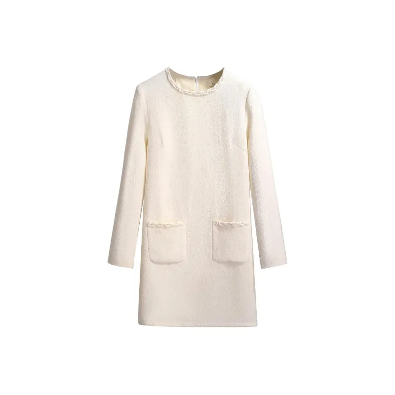 Silky Queen Long Sleeved Dresses Women's Apricot-0