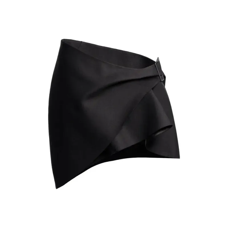 Mugler H&M Wool Mini Skirt Black-0