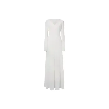 AFGGD Long Sleeved Dresses Women's White
