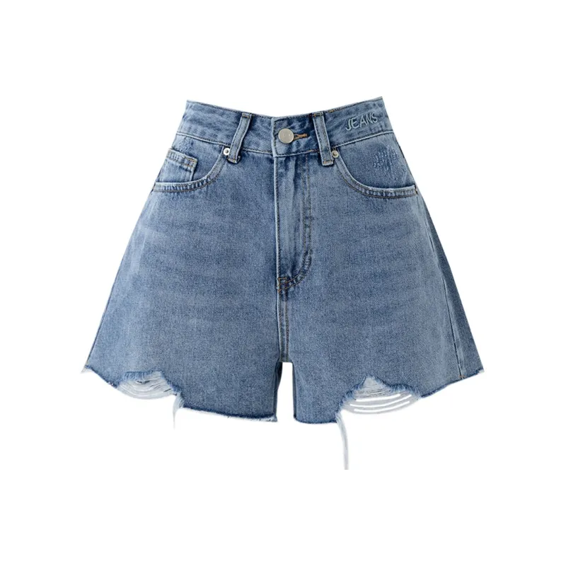 SOON FLOWER Denim Shorts Women's Blue-0