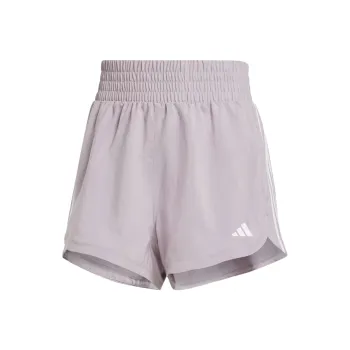 Adidas Pacer Training 3 Stripes Woven High Rise Shorts Sports Shorts Women's Purple