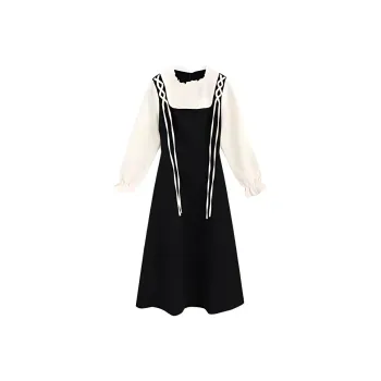 DOSOHEB Long Sleeved Dress Women's Black