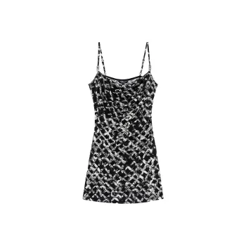 Bebe SS24 Slip Dress Women's Black White