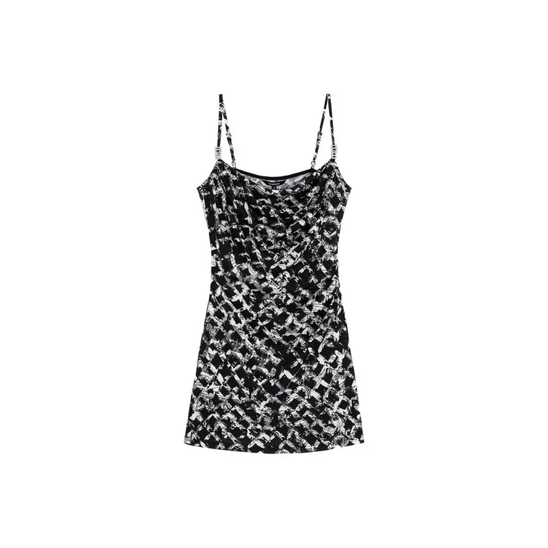 Bebe SS24 Slip Dress Women's Black White-0