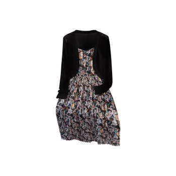 Cypress House Skirt Set Women's Black+Black With Yellow And Blue Floral