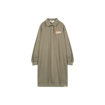 B.Duck Long Sleeved Dresses Women's Gray Brown