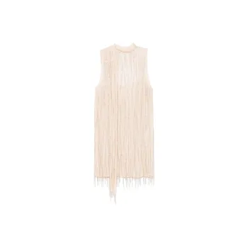 Blumarine Bead embellished Georgette Mini Dress
