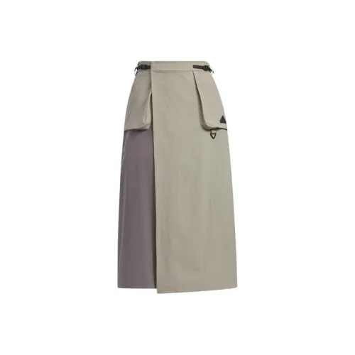 Adidas City Escape Cargo Skirt Casual Long Skirts Women's Egg Stone Silver Gray