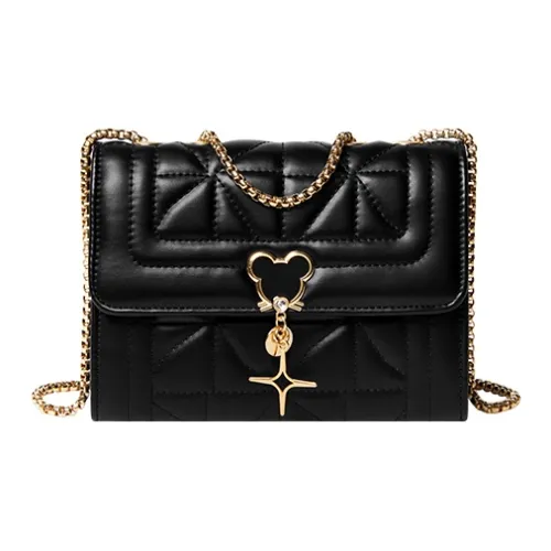 15 MINS Synthetic Leather Shoulder Bag, Crossbody Bag Women's Midnight Black