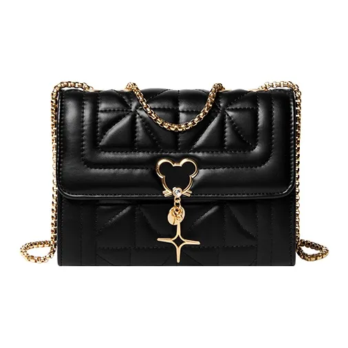 15 MINS Synthetic Leather Shoulder Bag, Crossbody Bag Women's Midnight Black-0