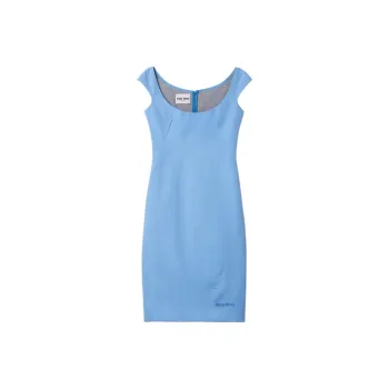 MIU MIU Logo Detailed Sleeveless Mini Dress