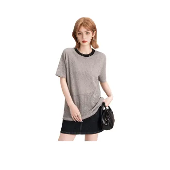 FAWENXIANGZI T Shirts Women's Gray