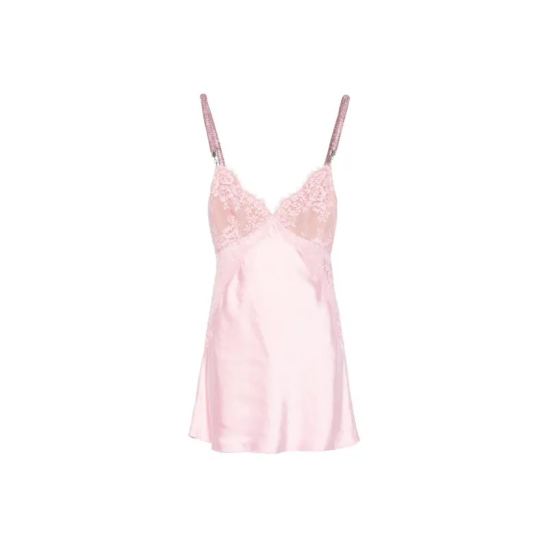Self portrait Lace Satin Mini Dress-0