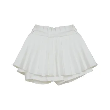 SUNSUNTOWN Casual Short Skirts Women's White