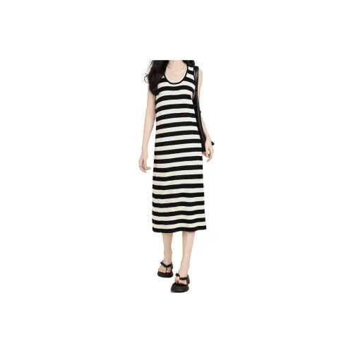 Enhanced Sleeveless Dress Women's Stripes