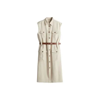 H&M Sleeveless Dress Women's Light Beige