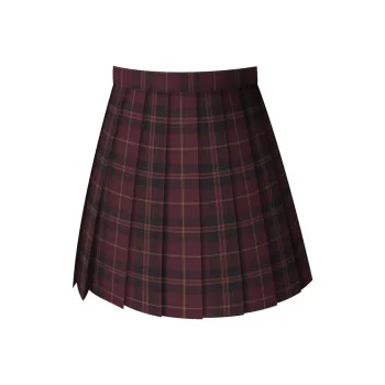 SHENBEI JK Casual Short Skirts Women's Red Brown