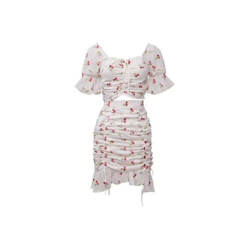 BETTER BING Two Piece Skirt Sets Women's White