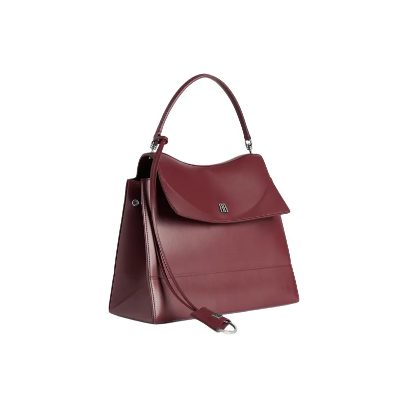 Balenciaga Calfskin One Shoulder Handbag Medium Size Women's Dark Burgundy-2
