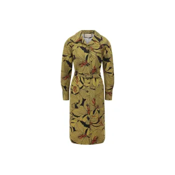 GUCCI Long-Sleeved Dresses Women's Yellow