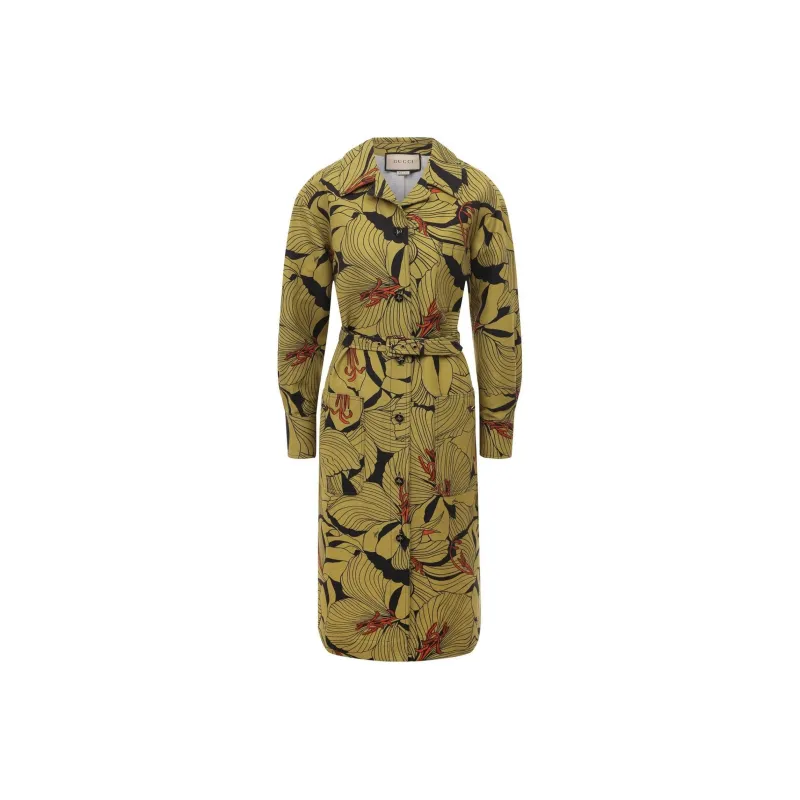 GUCCI Long-Sleeved Dresses Women's Yellow-0