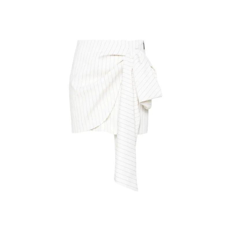 MSGM Bow detail Pinstriped Miniskirt-0
