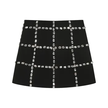 TCH Casual Short Skirts Women's Black With Silver Logo