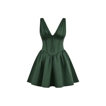 HOUSE OF CB Emmeliette Slip Dress Women's Forest Green/Forest Green