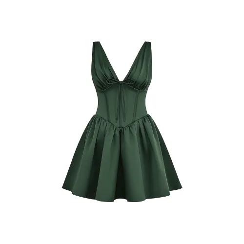 HOUSE OF CB Emmeliette Slip Dress Women's Forest Green/Forest Green