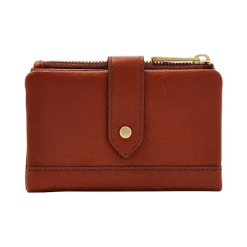 FOSSIL Leather Wallet Women's Medium Brown
