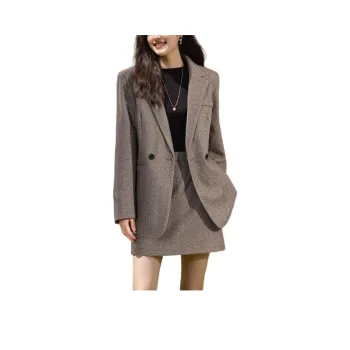 Wbwq Skirt Set Women's Coffee Gray Set