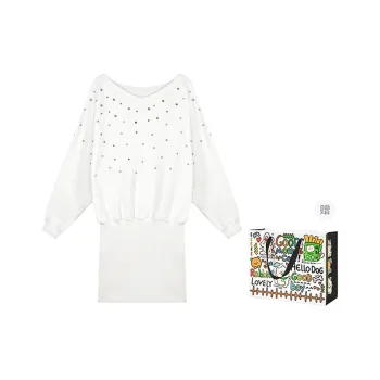 ZVJH Long Sleeved Dresses Women's Ecru