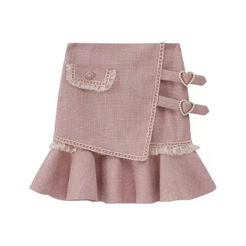 LULUALWAYS Casual Short Skirts Women's Pink