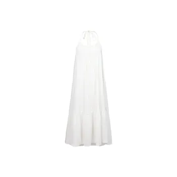 URBAN REVIVO Boho Style Slip Dress Women's Raw White