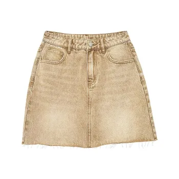 B.Duck Denim Short Skirts Women's Brown