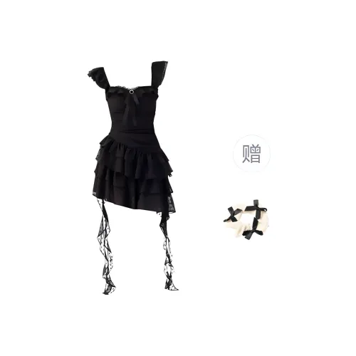 CPAURA Slip Leather Women's Black+Bowknot Hair Tie Comes With