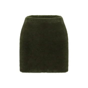 AZEPAM Casual Short Skirts Women's Olive Green