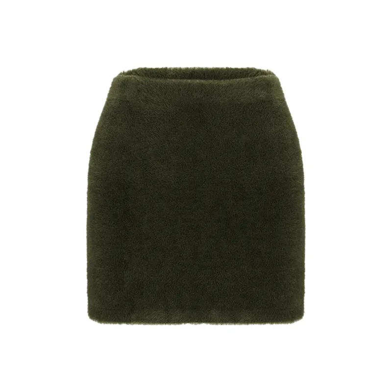 AZEPAM Casual Short Skirts Women's Olive Green-0